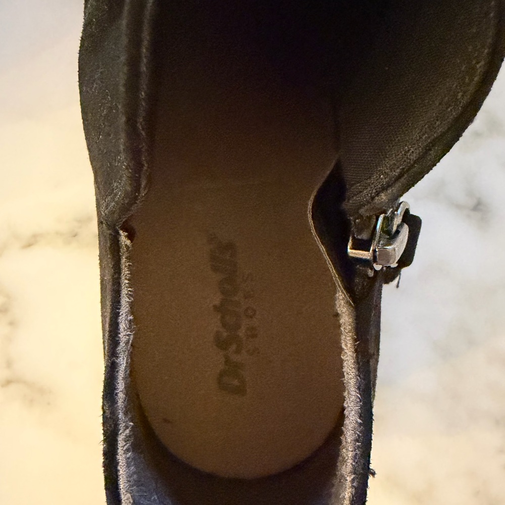 NWT Dr Scholls Black Vegan Suede Rae Ankle Bootie Size 7 - Picture 9 of 11